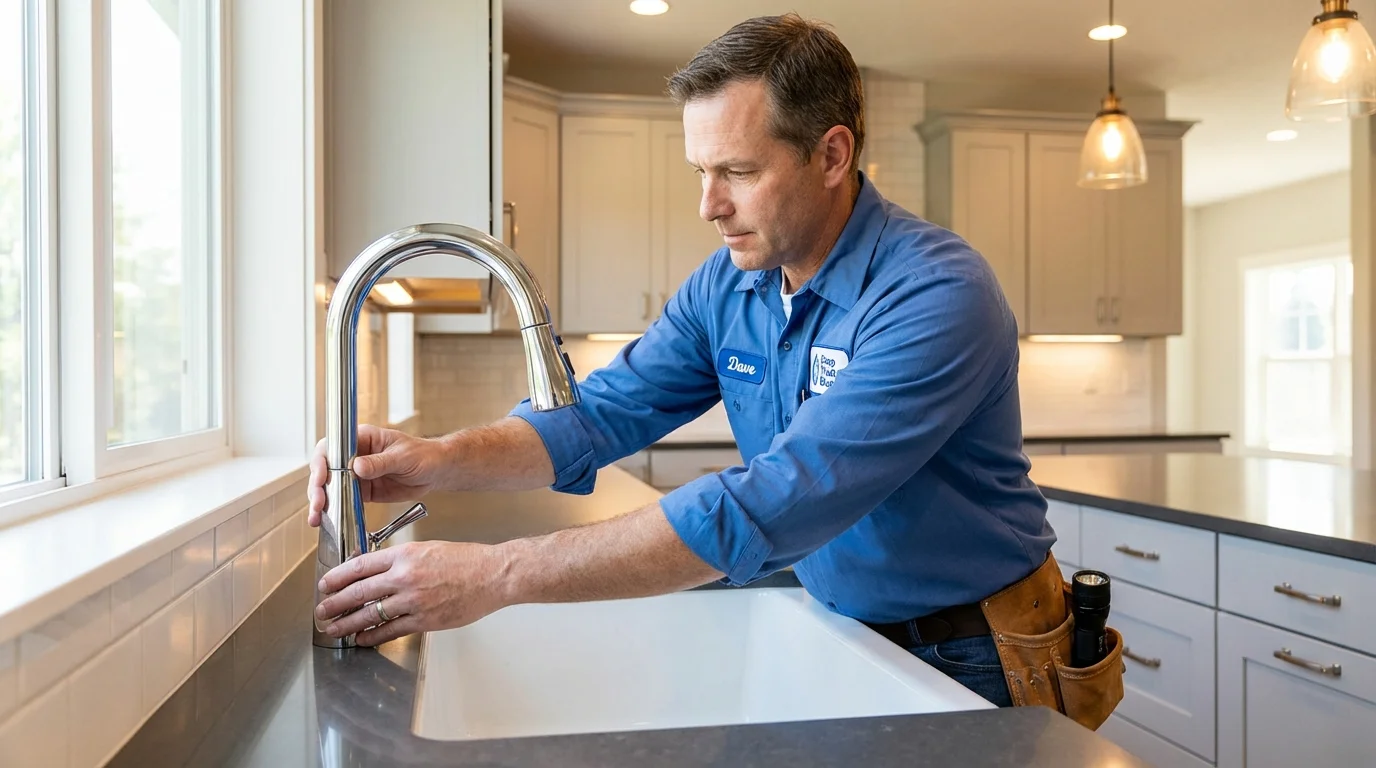 Kitchen faucet installation by Johns Plumbing LLC in Lakeview