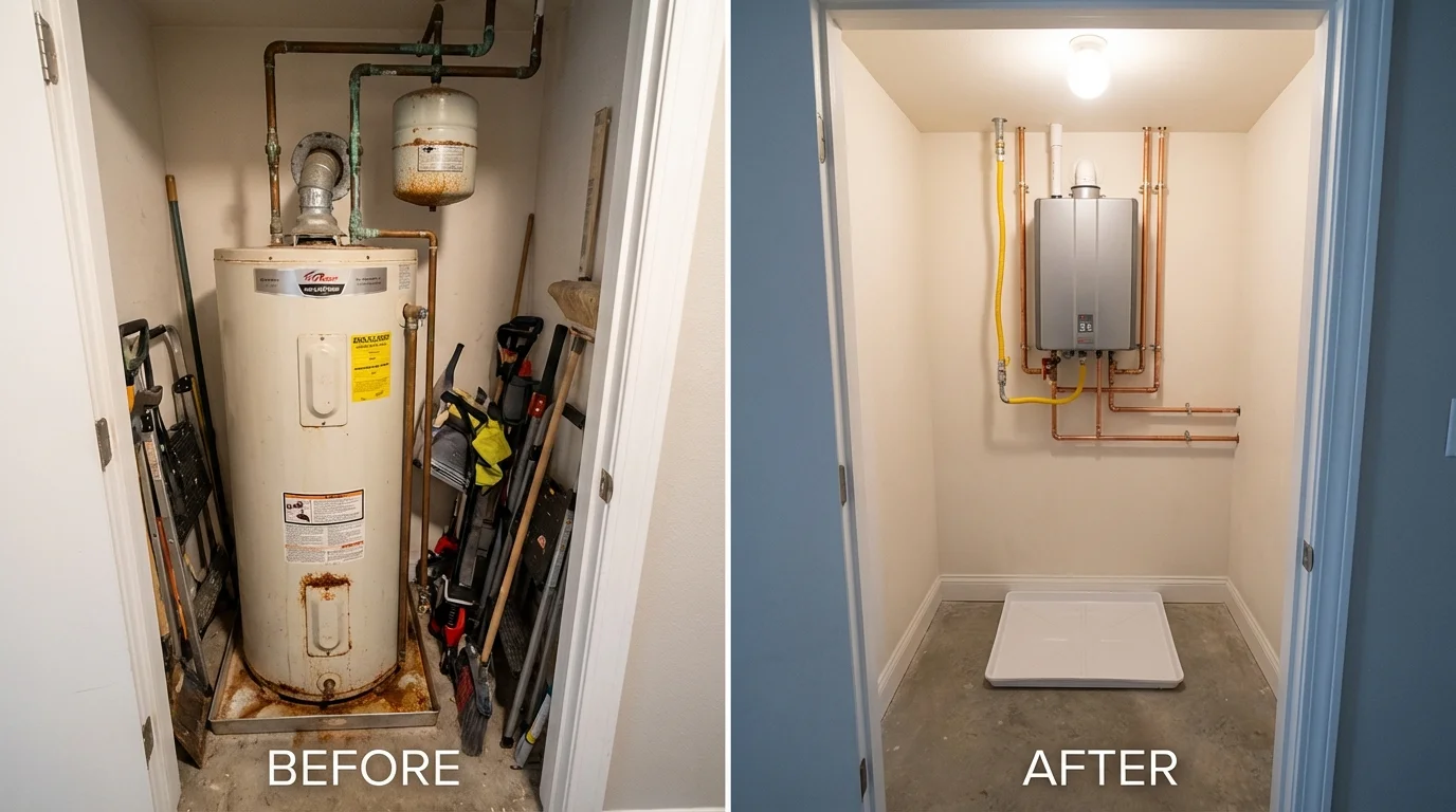 Tank water heater versus wall-mounted tankless unit comparison for Lakeview, OR homeowners